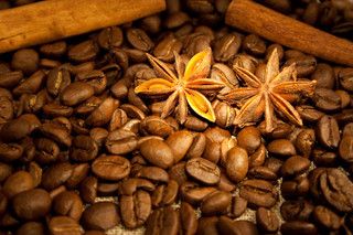 roasted coffee beans spiced