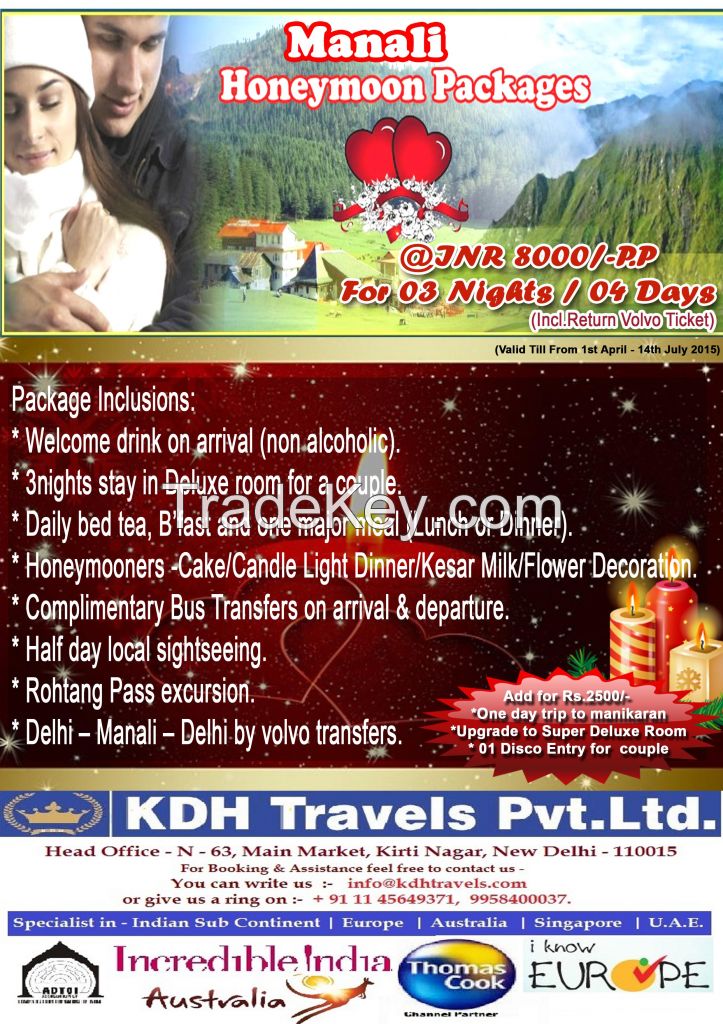 special honeymoon package in manali